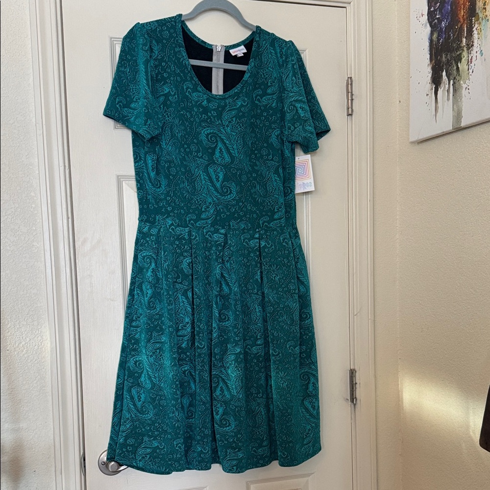 LuLaRoe Turquoise Amelia Paisley Dress